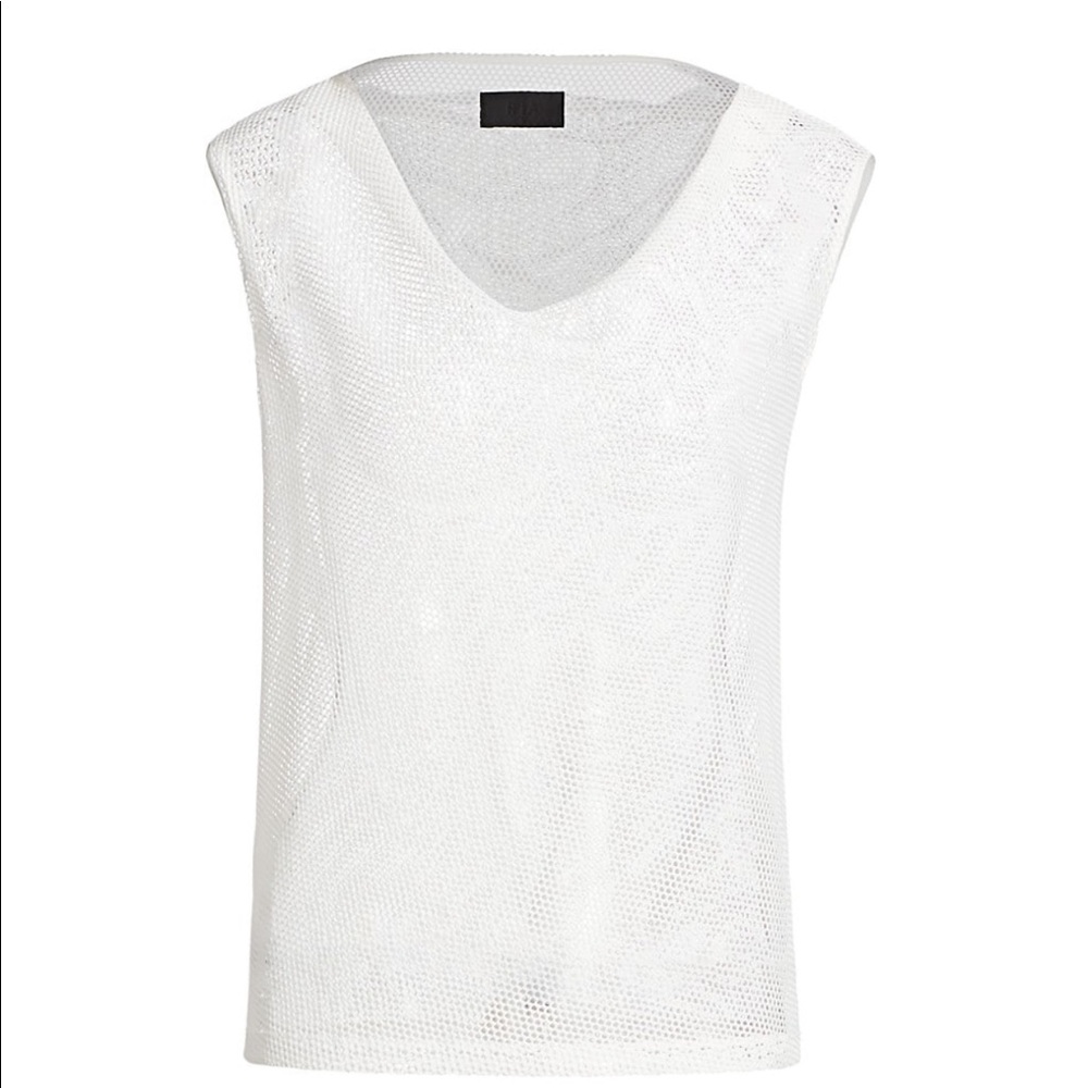 RtA Selma Mesh Cowl-Neck Top SZ M - Brand New